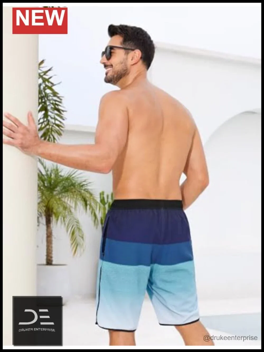 Men's Swim Trunks with Compression Liner 9 Inch Long Bathing Suits